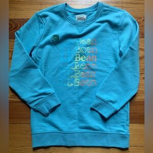 NWOT L.L. Bean Aqua Sweatshirt, Youth Sz 6x-7